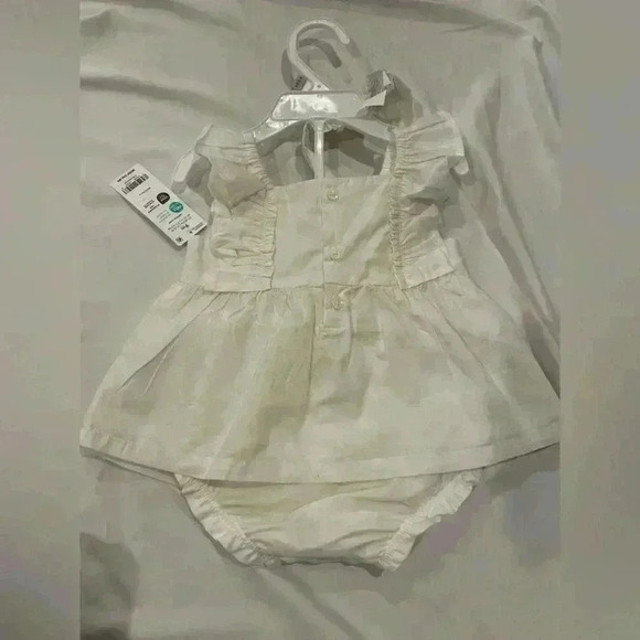 Carter’s Infant Girls Size 9 Months Dress with Diaper Cover Headband NWT Cream - Picture 7 of 8